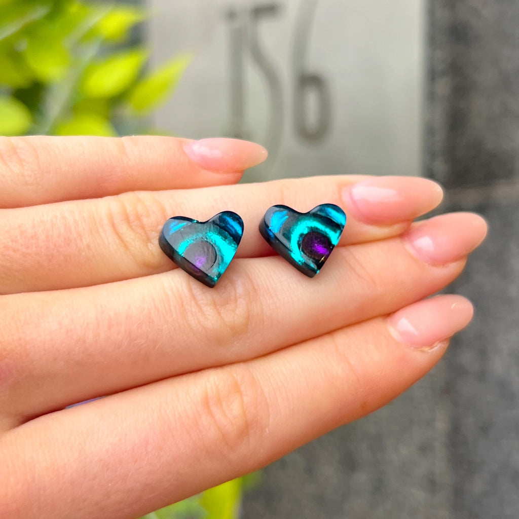 Pre-Order | Purple & Blue Love Heart Stud Earrings | Watch This Space