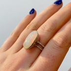 Natural Opal Sterling Silver Cocktail Ring | Size R ½
