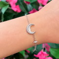 Mother of Pearl Crescent Moon Sterling Silver Bracelet | Ania Haie