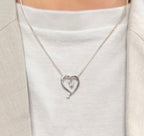 Cubic Zirconia Sterling Silver Swirling Heart Necklace