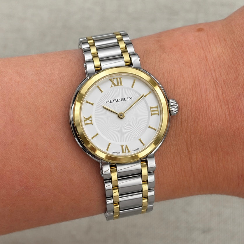 Herbelin | Galet Steel Two-Tone Watch with White Dial | Ladies