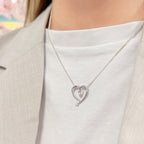Cubic Zirconia Sterling Silver Swirling Heart Necklace