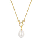 Linked Shell Pearl Drop Pendant 14ct Gold Plated Necklace | Ania Haie