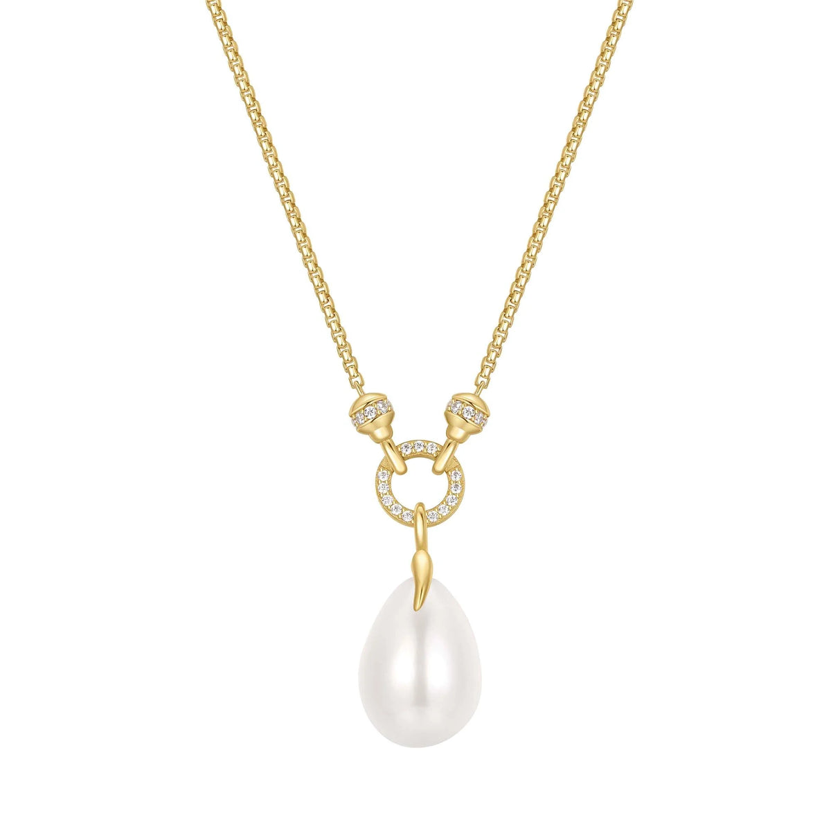Gold Linked Shell Pearl Drop Pendant Necklace | Ania Haie