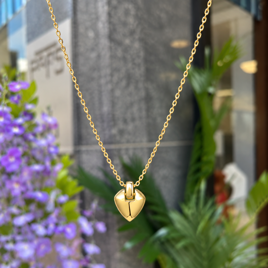 14ct Gold Plated Shield Pendant Necklace | Ania Haie