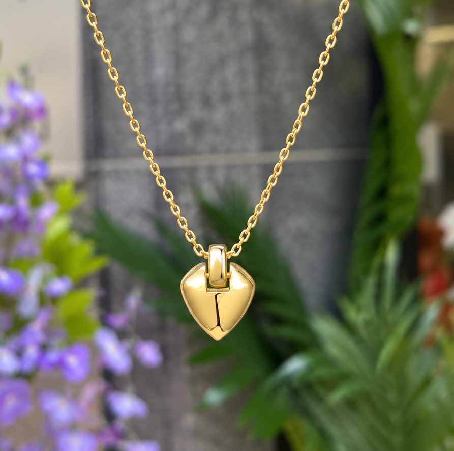 14ct Gold Plated Shield Pendant Necklace | Ania Haie