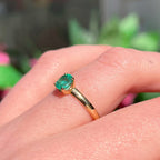 Emerald 9ct Yellow Gold Solitaire Ring | Size O