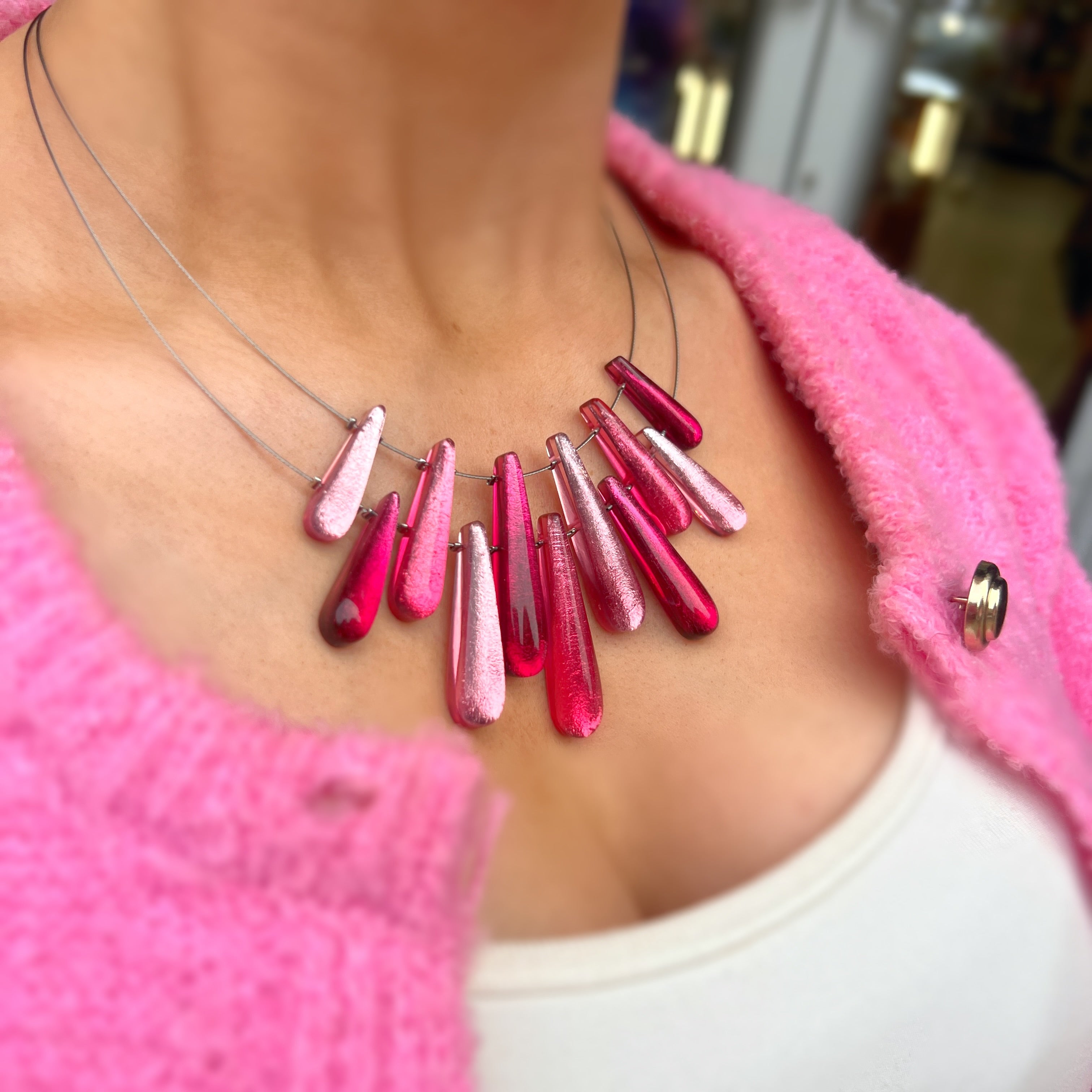 Pink Icicle Necklace | Watch This Space