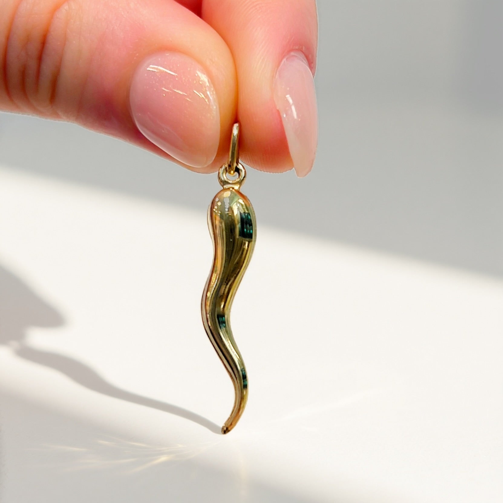 Vintage 9ct Yellow Gold Italian Cornicello Horn Charm