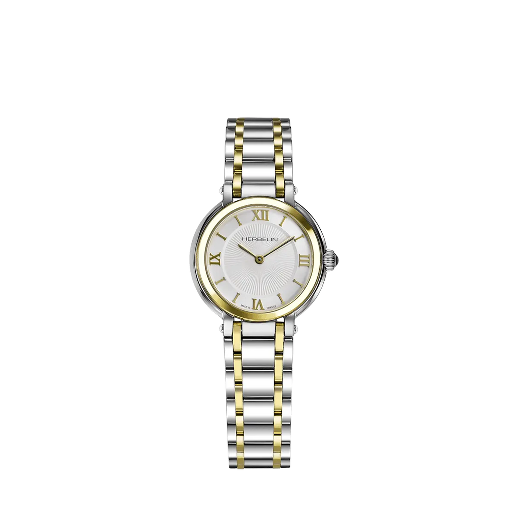 Herbelin Galet Ladies Steel Two-Tone Watch with White Dial