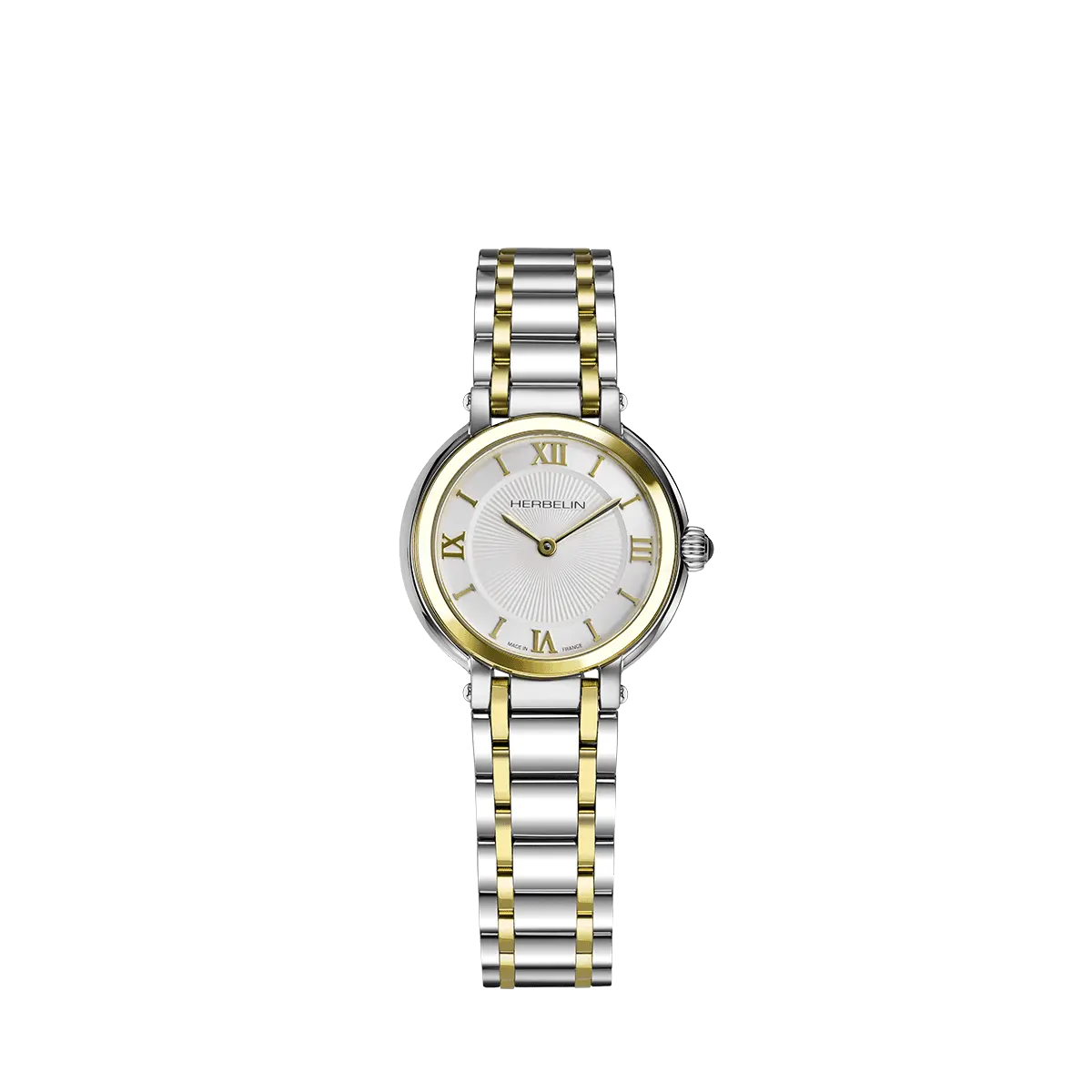 Herbelin Galet Ladies Steel Two-Tone Watch with White Dial