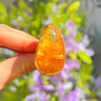 Orange Amber Sterling Silver Super Chunky Ring | Size R