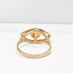 Vintage Freshwater Pearl 9ct Yellow Gold 'Eye of Horus' Ring | Size N