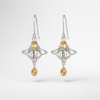 Citrine Sterling Silver Art Nouveau-Inspired Earrings