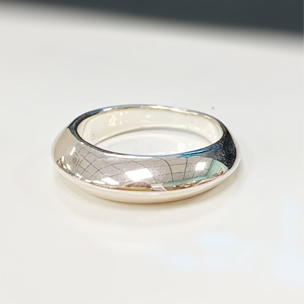 Sterling Silver Domed Band Chunky Ring | Size M ½