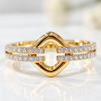 Diamond 9ct Yellow Gold Open Link Ring
