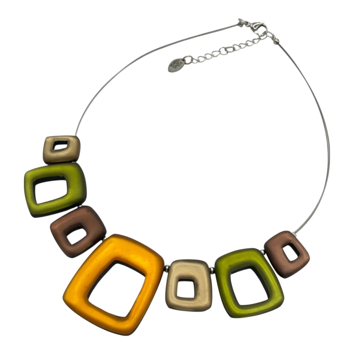 Pre-Order | Pistachio Hollow Squares Necklace | Watch This Space