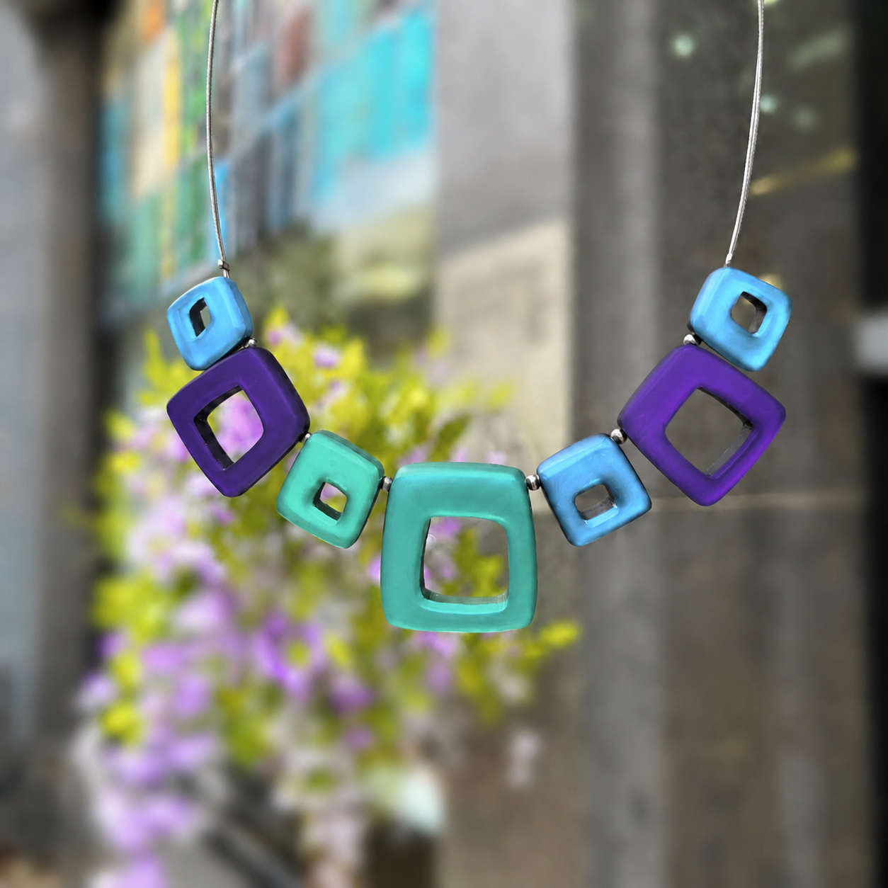 Pre-Order | Aurora Hollow Squares Necklace | Watch This Space