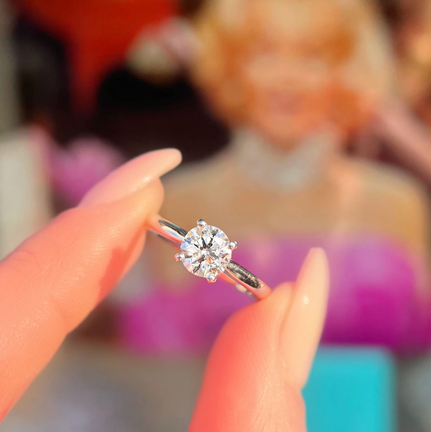 'The Marilyn' 1ct Natural Diamond Platinum Solitaire Engagement Ring | Size M