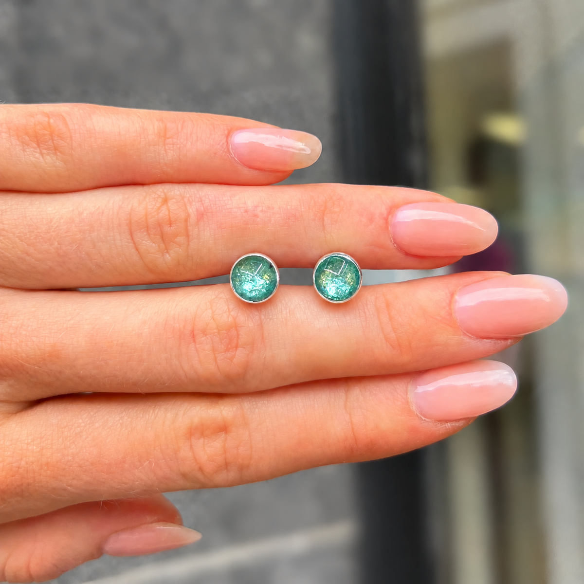 Turquoise Blue Dot Stud Earrings | Watch This Space | Pre-Order