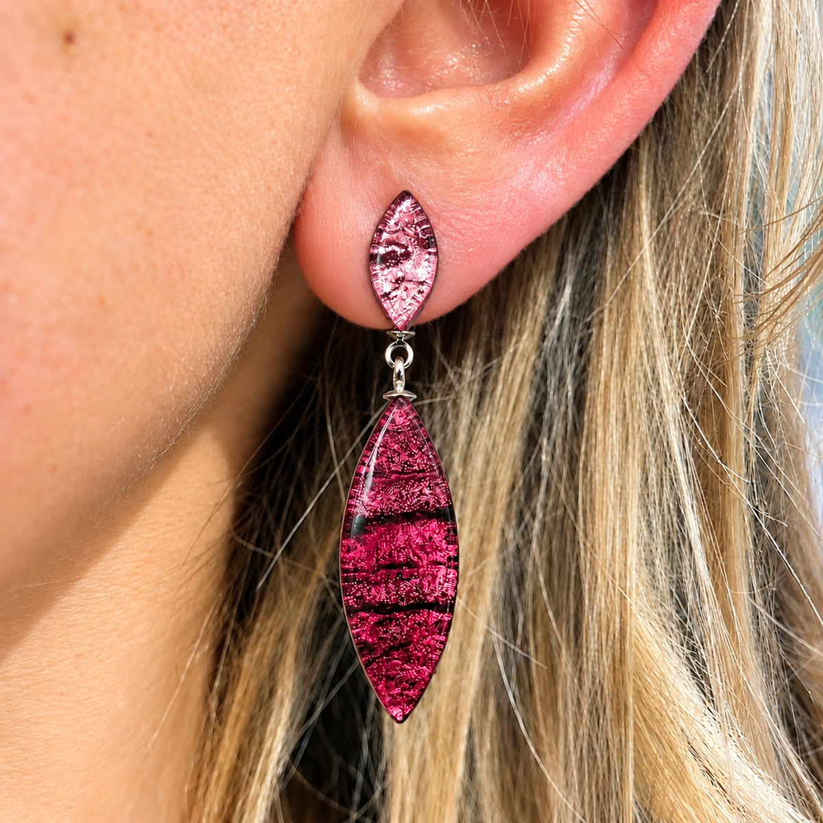Peony Aztec Petal Double Drop Earrings | Watch This Space