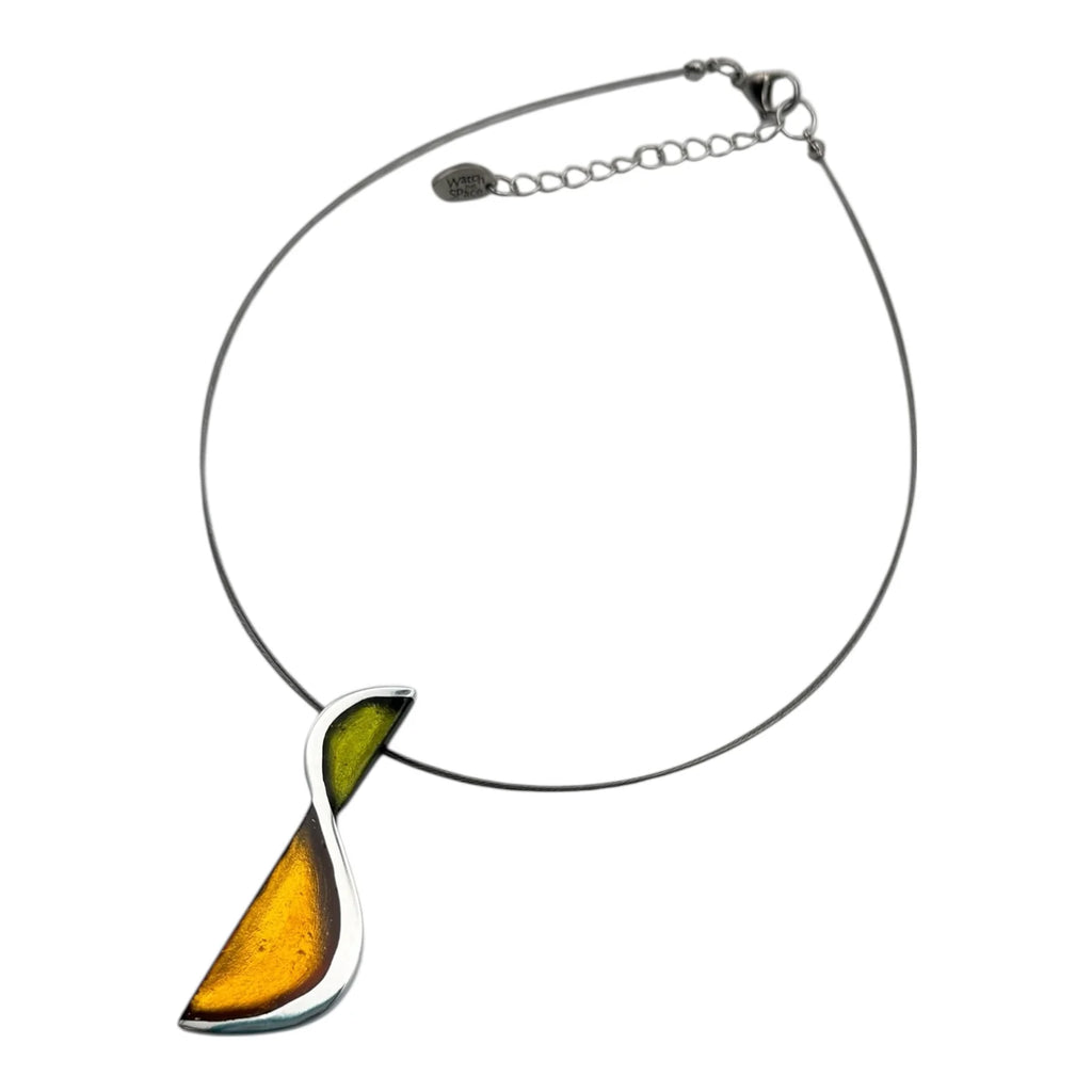 Orange and Green Pistachio Pendant Necklace | Watch This Space