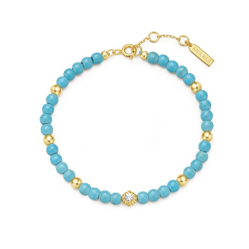 Ania Hae Gold Turquoise Beaded Bracelet