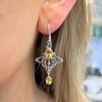 Citrine Sterling Silver Art Nouveau-Inspired Earrings