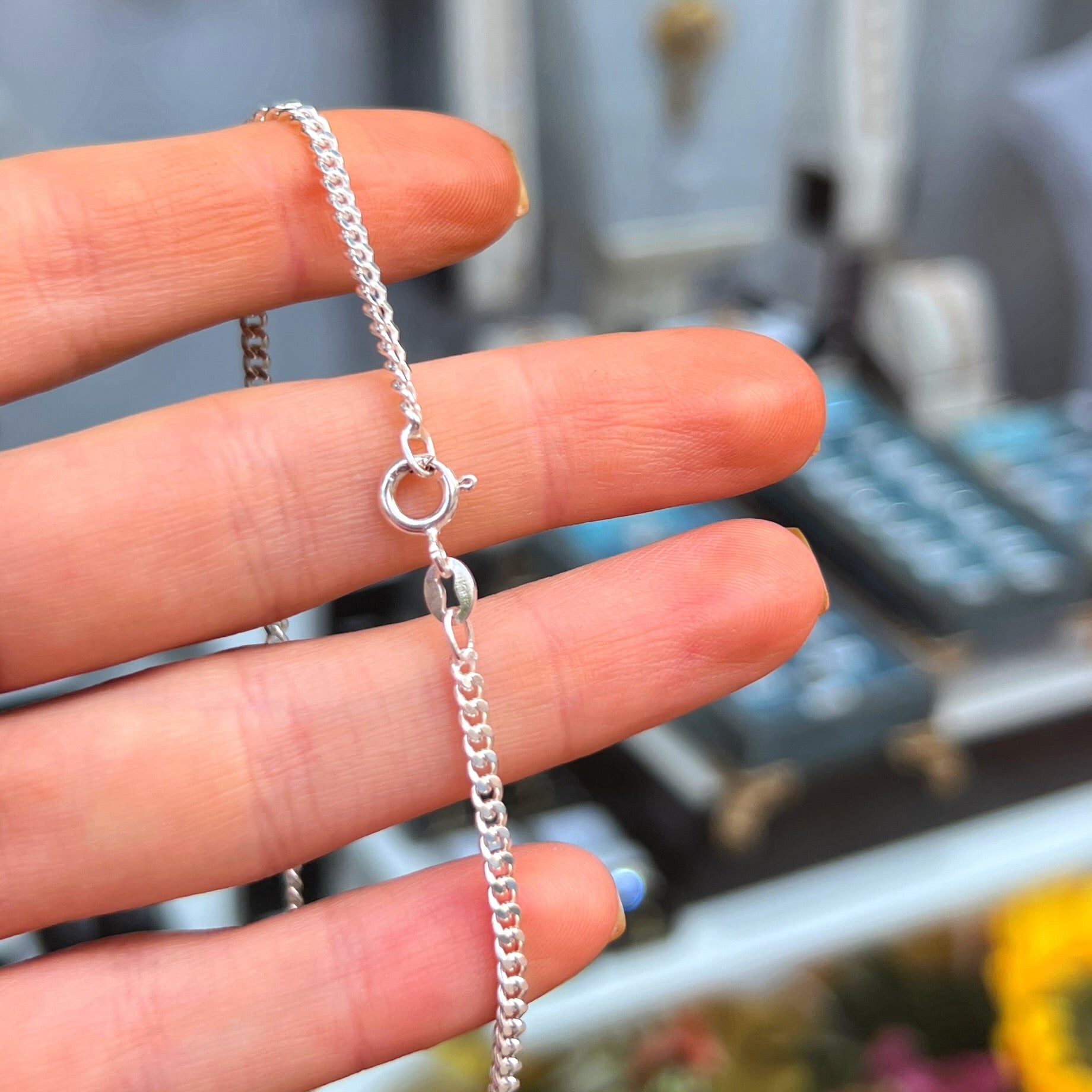 Ruby Sterling Silver Bohemian Chunky Pendant & Chain
