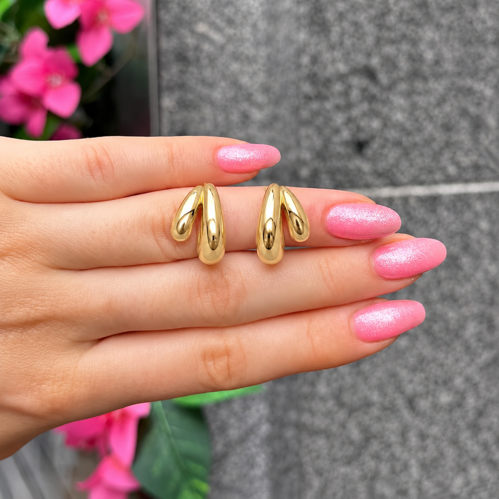 14ct Gold Plated Dome Huggie Hoop Earrings | Ania Haie