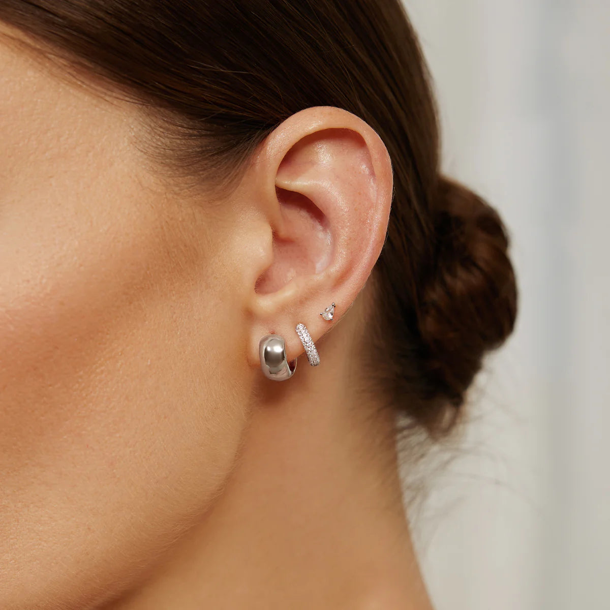 Ania Hae Silver Chubby Small Huggie Hoop Earrings