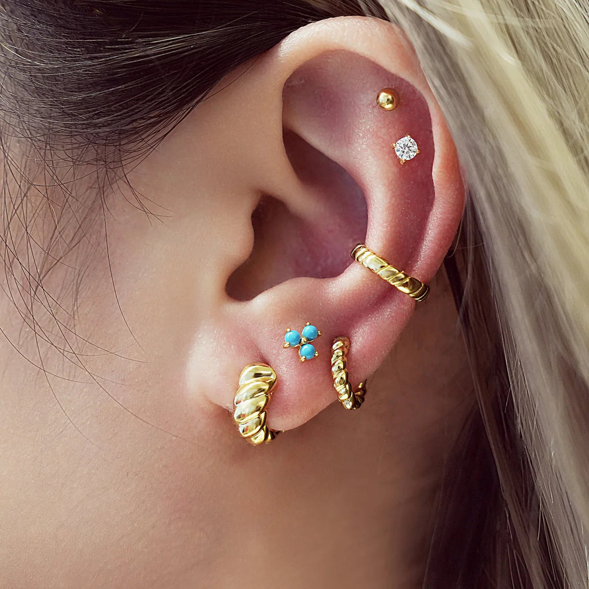 Pre-Order | Small Gold Bold Texture Huggie Hoop Earrings | Ania Haie