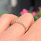 Modern Half Eternity Diamond 9ct Yellow Gold Band Ring | Size L ½