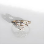 Diamond Ribbon/Bow 9ct Yellow Gold Ring | Size M ½
