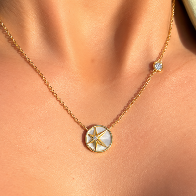 Modern Star Mother of Pearl Gold on Silver Necklace | Ania Haie