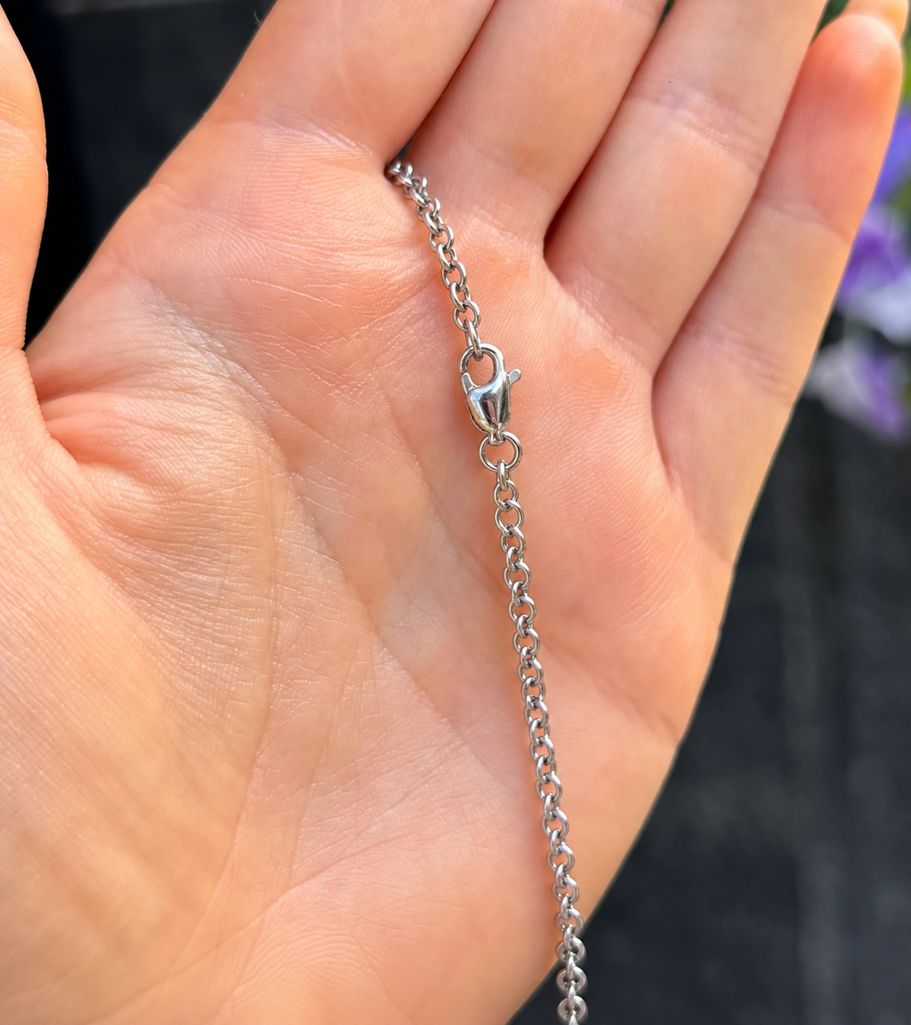 Opal & Cubic Zirconia Sterling Silver Necklace