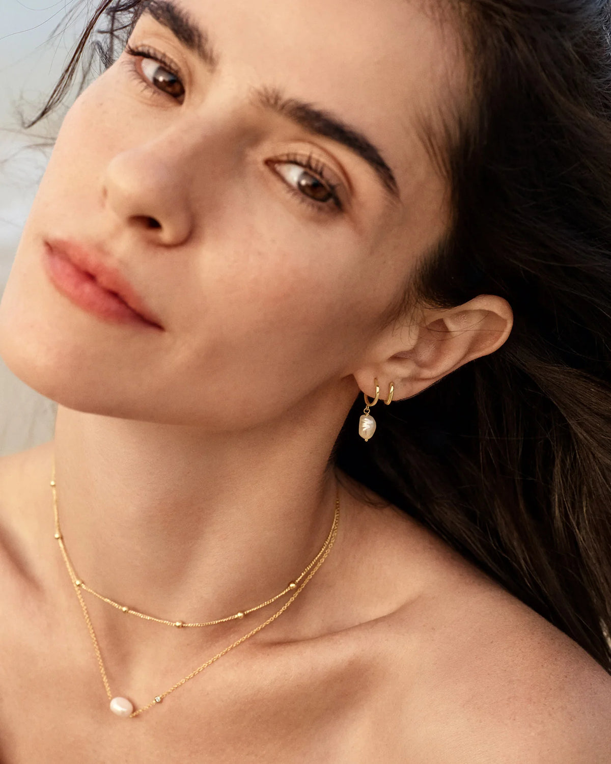 Mini Pearl Gold Hoop Earrings | Ania Haie
