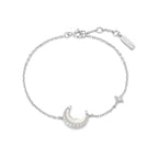 Mother of Pearl Crescent Moon Sterling Silver Bracelet | Ania Haie