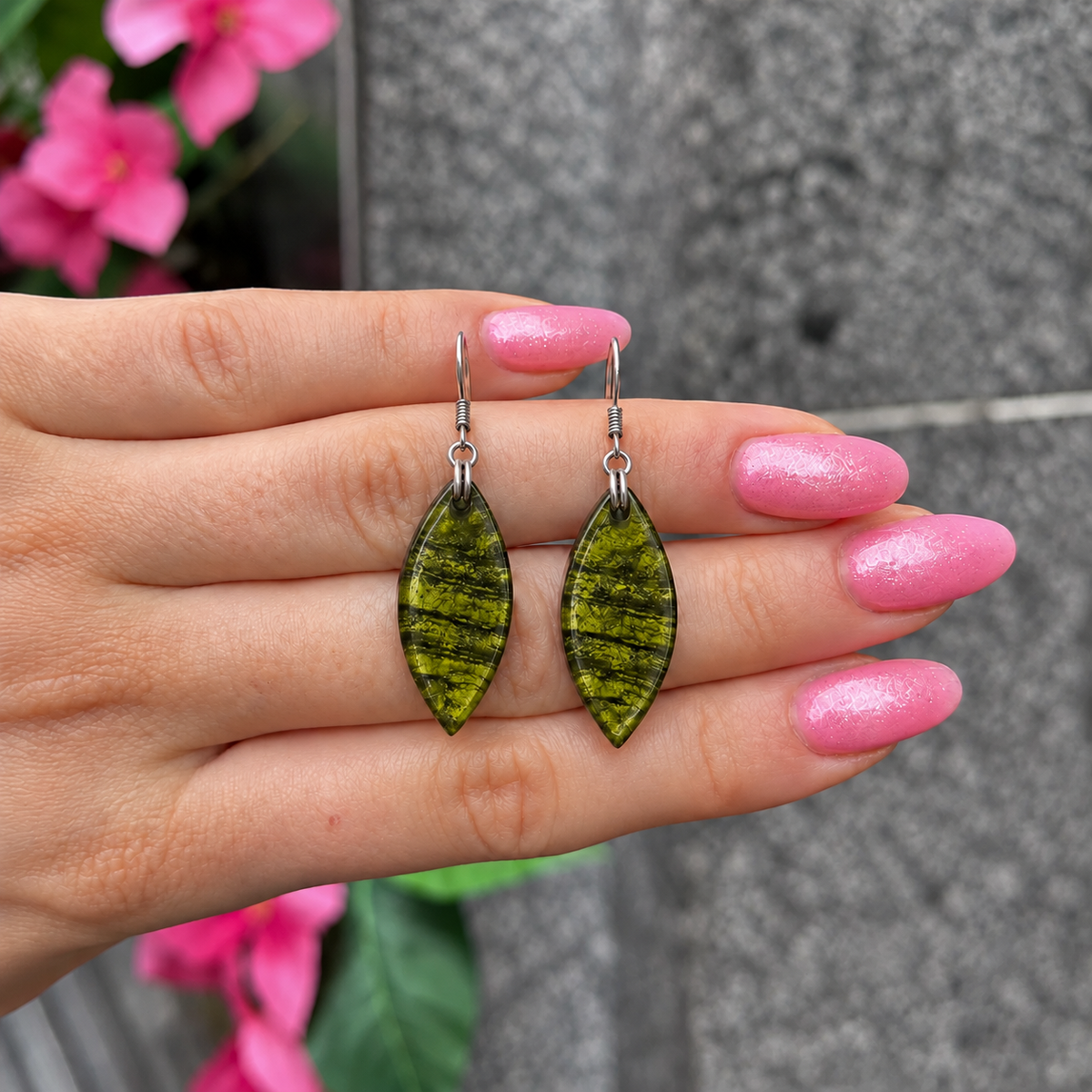 Pistachio Aztec Petal Drop Earrings | Watch This Space | Pre-Order