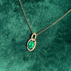 Emerald and Diamond 9ct Yellow Gold Necklace