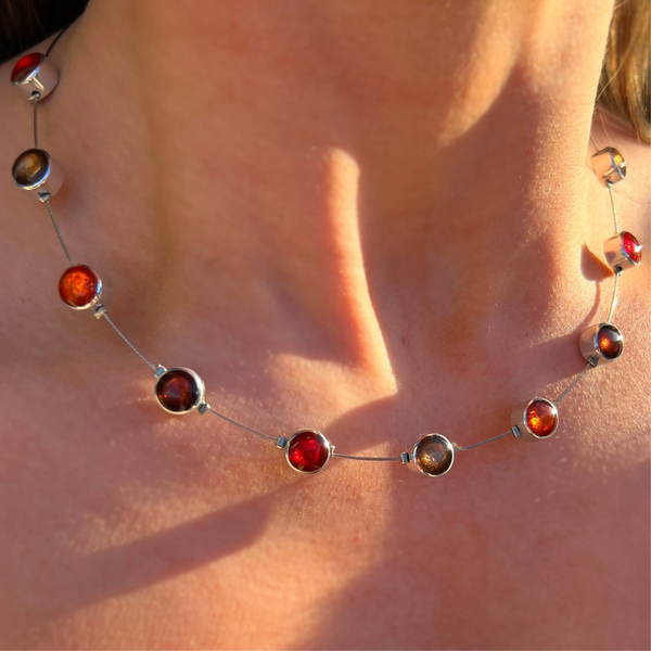 Watch This Space Red and Dot Choker Necklace