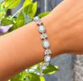 Opal & Cubic Zirconia Sterling Silver Bracelet