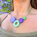 Pre-Order | Mint Green & Purple Circle Necklace | Watch This Space