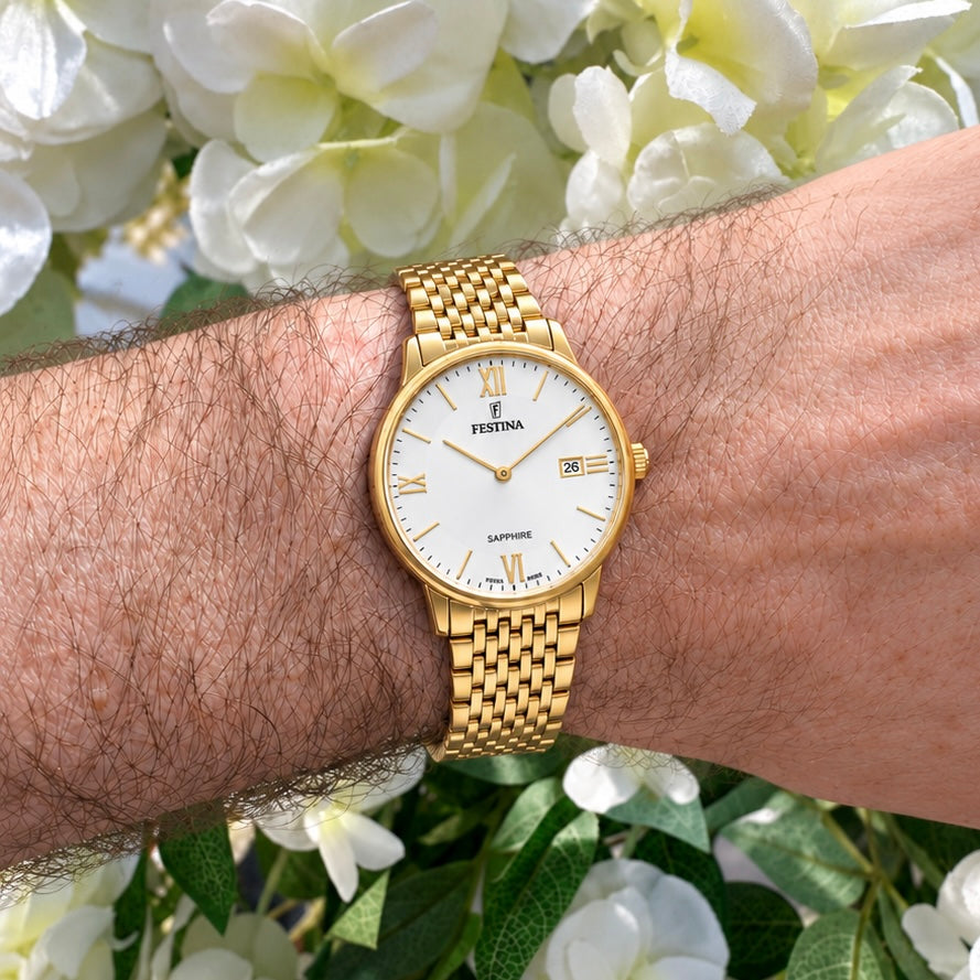 Festina | Swiss Made Gold Steel Watch | Gents