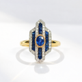 Sapphire and Diamond 18ct Yellow Gold Ring | Size N