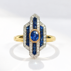 Sapphire and Diamond 18ct Yellow Gold Ring | Size N