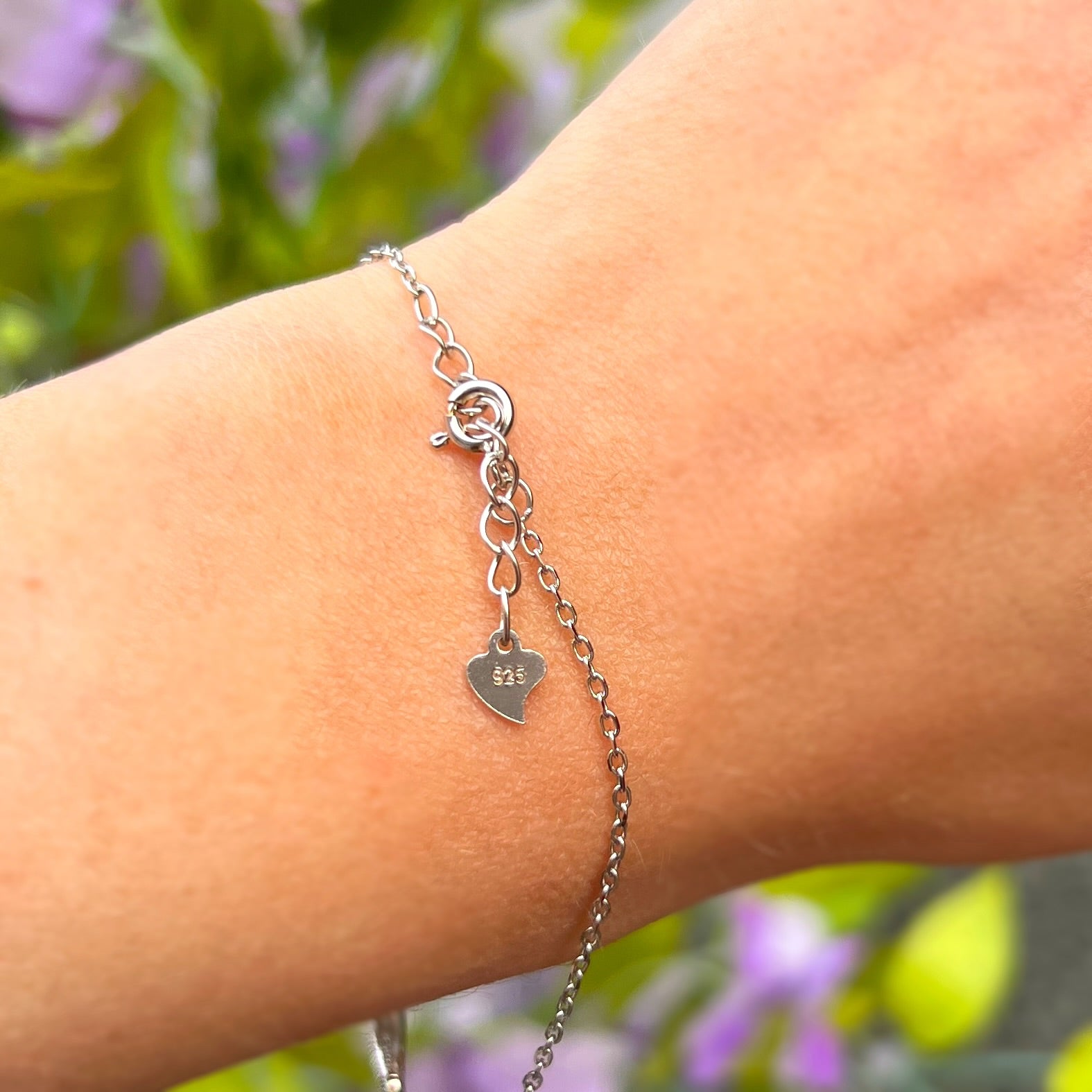 Cubic Zirconia Sterling Silver Infinity Bracelet