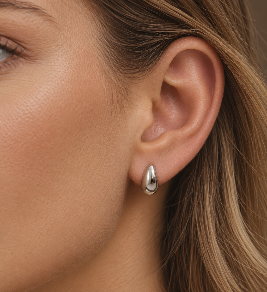 Sterling Silver Small Dome Hoop Earrings | Ania Haie