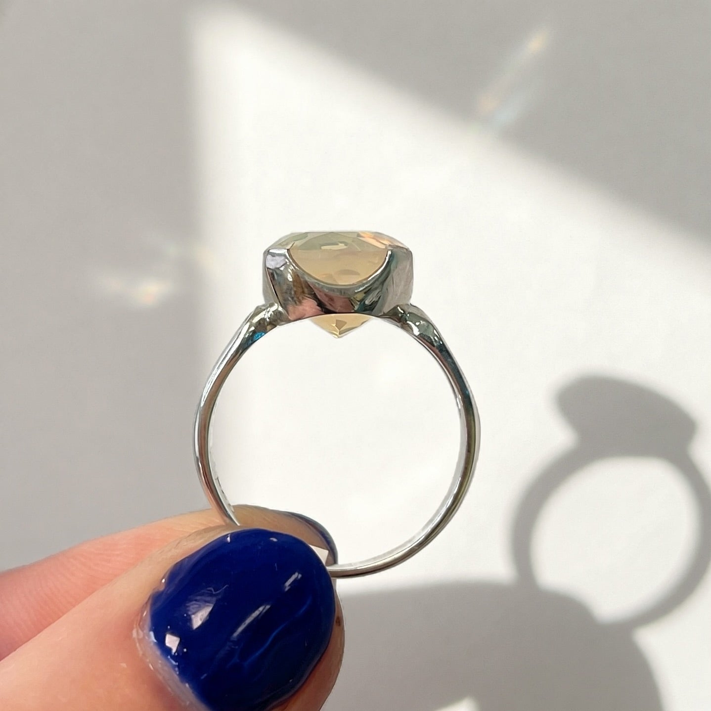 Natural Opal Sterling Silver Cocktail Ring | Size O