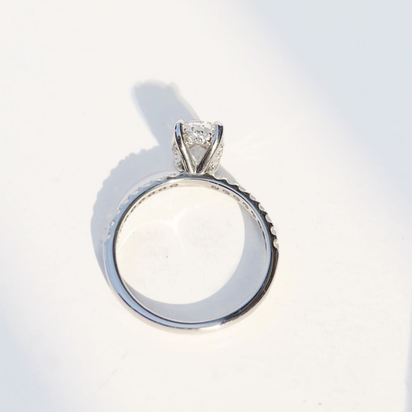Oval-Cut Lab-Grown Diamond Platinum Engagement Ring | Size L ½